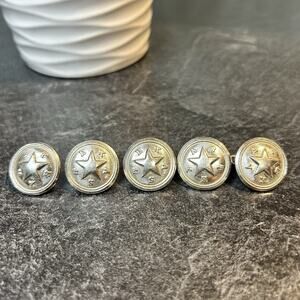 5- Post War‎ Waterbury Button Co TEXAS Star Coat Buttons 23mm Nickel